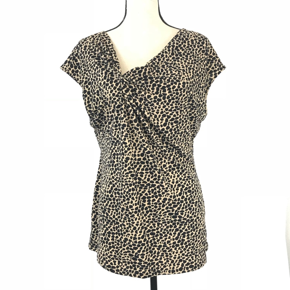 Vince Camuto Ruched Cheetah Print Top